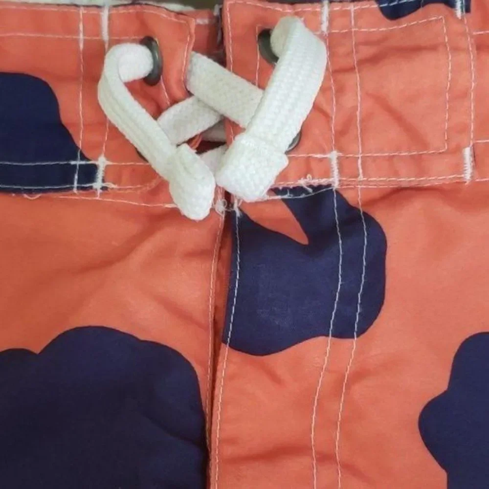 Red Camel Boys Orange Blue Floral‎ Hawaiian Swim Trunk Shorts Size Medium